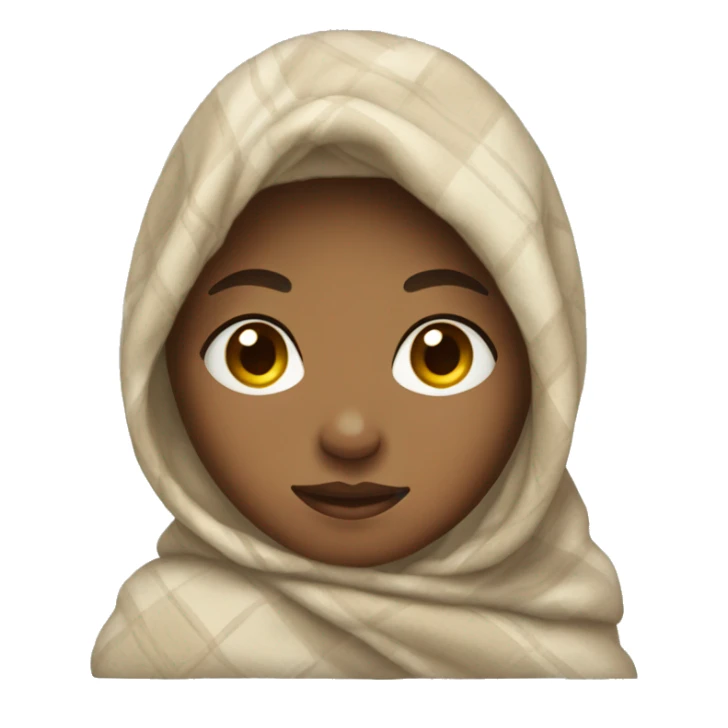 light skin girl in a blanket  sticker