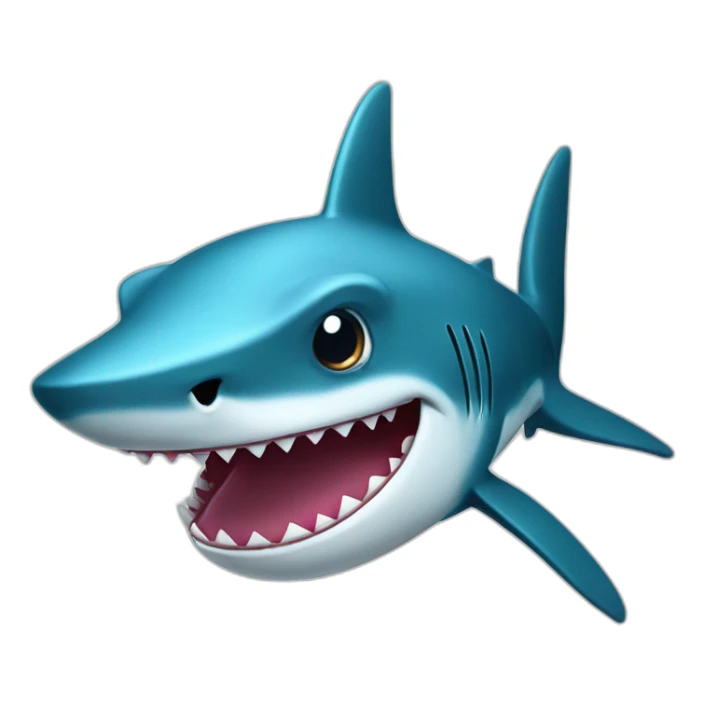 cartoon shark standing with a camouflage cap on its head sticker