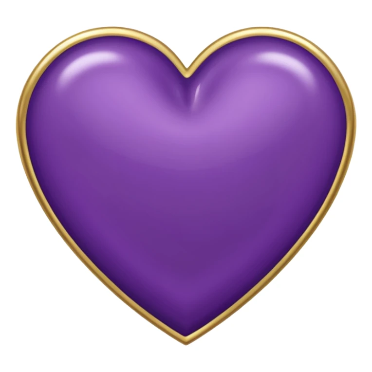 deep purple heart with a gold outline sticker