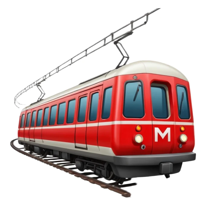 Moscow subway train with red M sign, clean and vibrant sticker