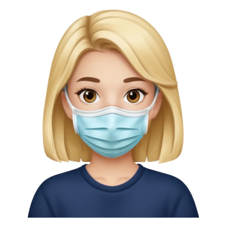 Preppy girl wearing a face mask sticker