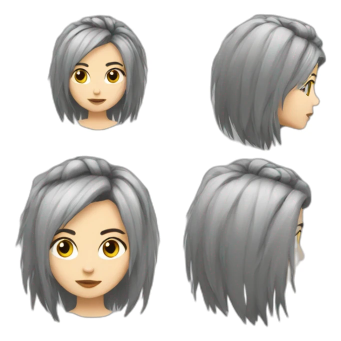 Gray hairpunk girl sticker