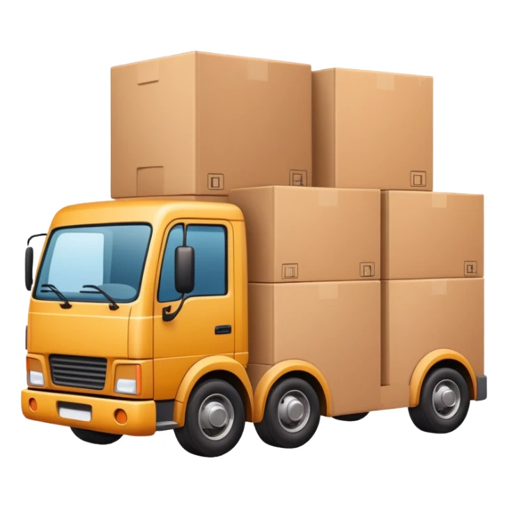 truck with cargo area full of boxes sticker