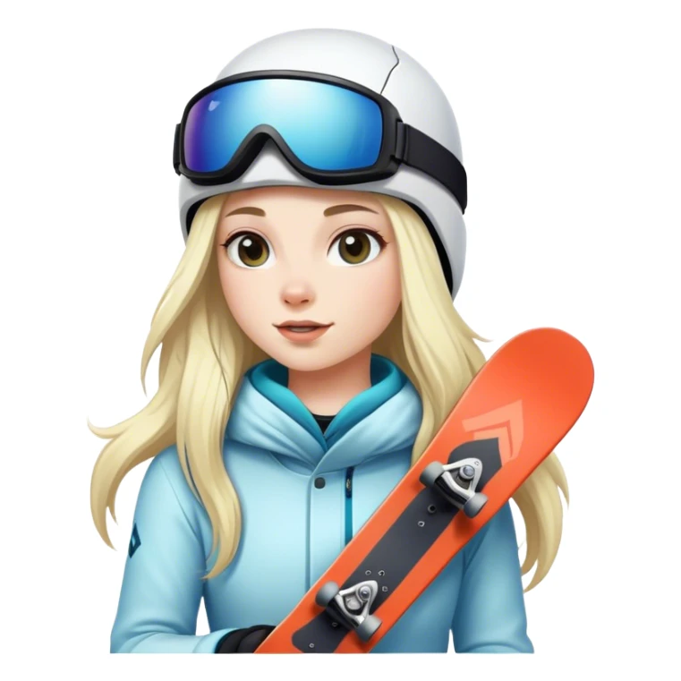Girl w long hair snowboarding sticker