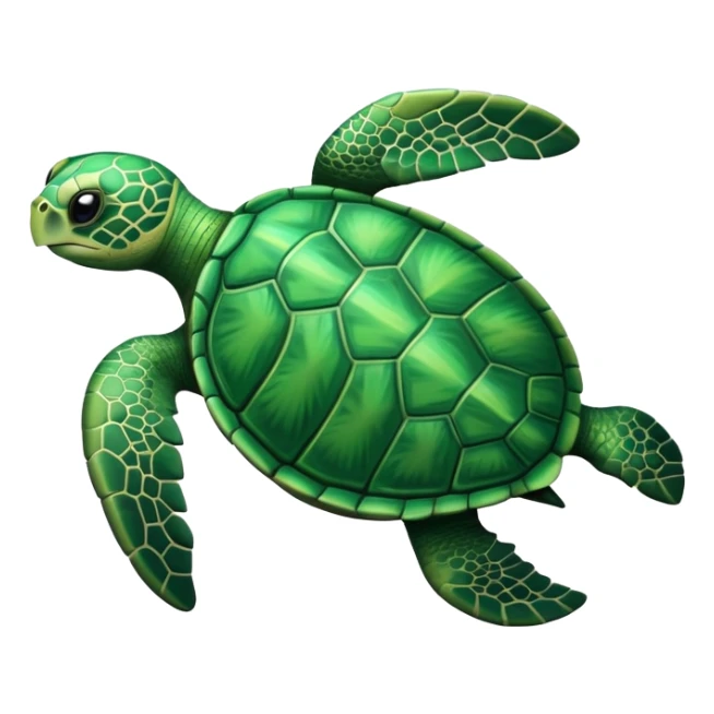 Can you please generate a simple turtle emoji like a sea turtle but viewed from above sticker