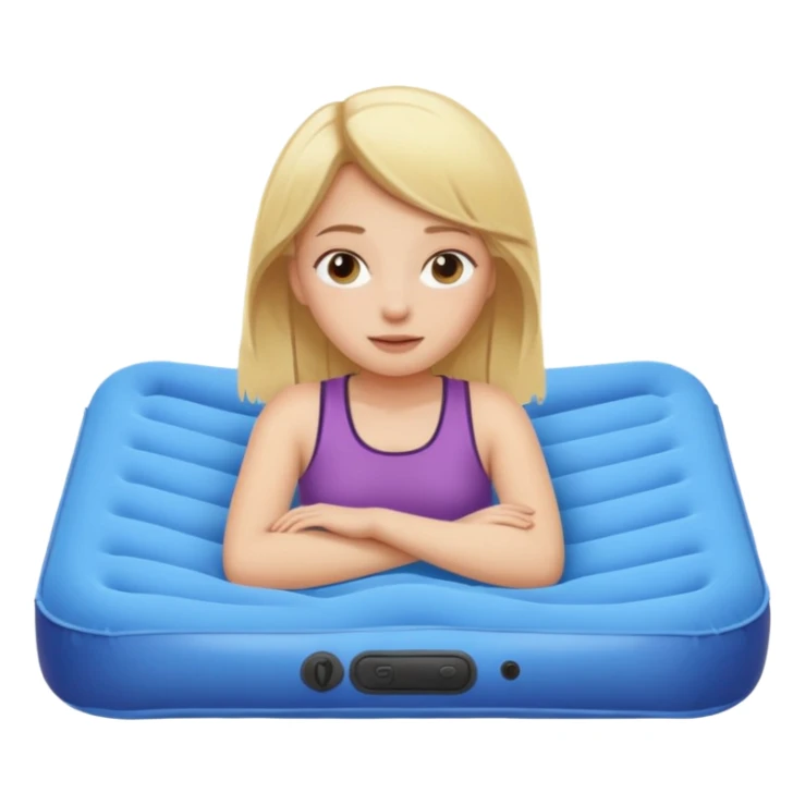 Blonde girl on air mattress  sticker