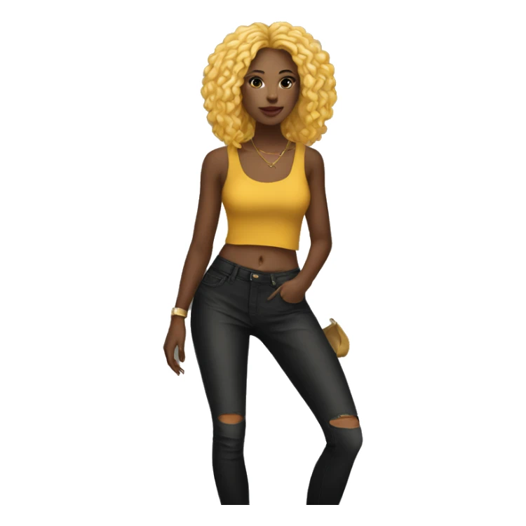Outfit for concert black woman sticker