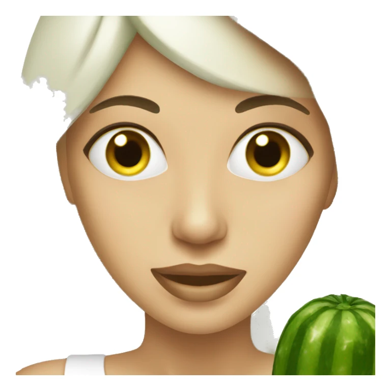 woman facial cucumber spa sticker