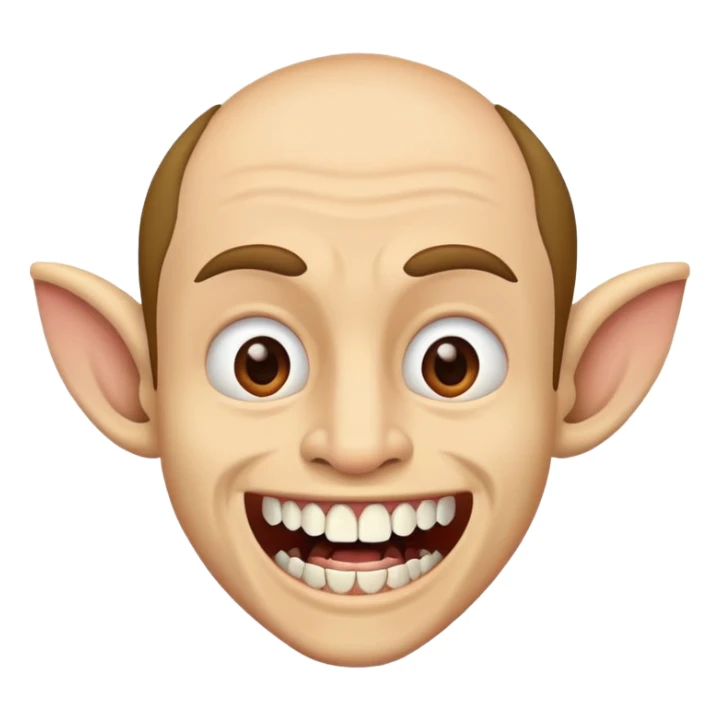 Man with teeth for mouth and mouth for teeth and large ears sticker