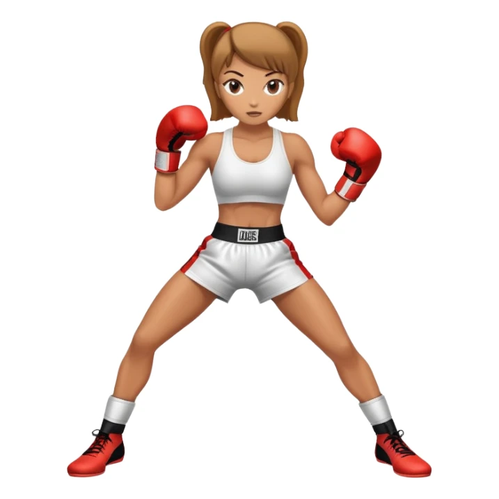 woman in kickboxing stance with boxing gloves sticker