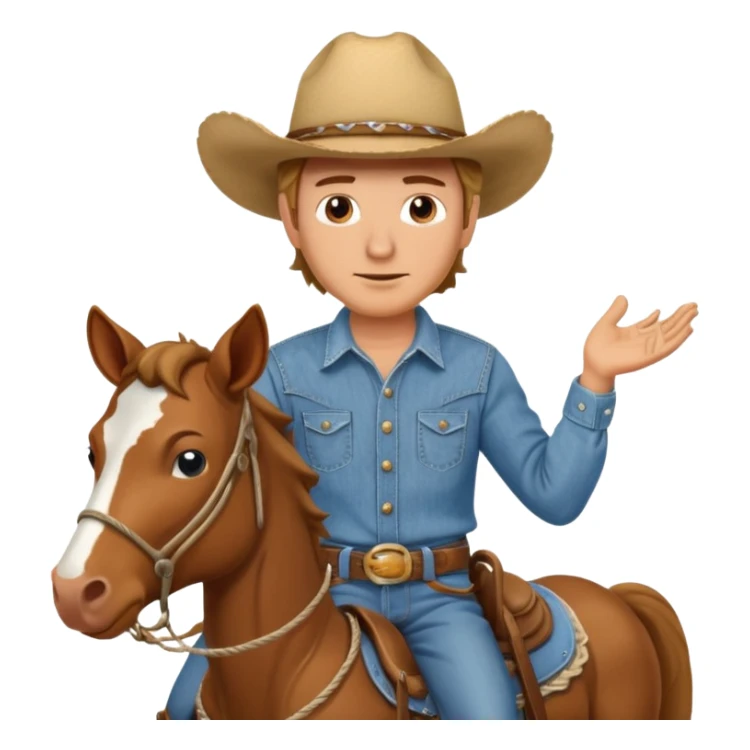 Rancher Riding A Horse And Roping Cattle sticker