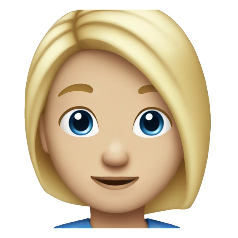 side view emoji blonde hair blue eyes kid sticker