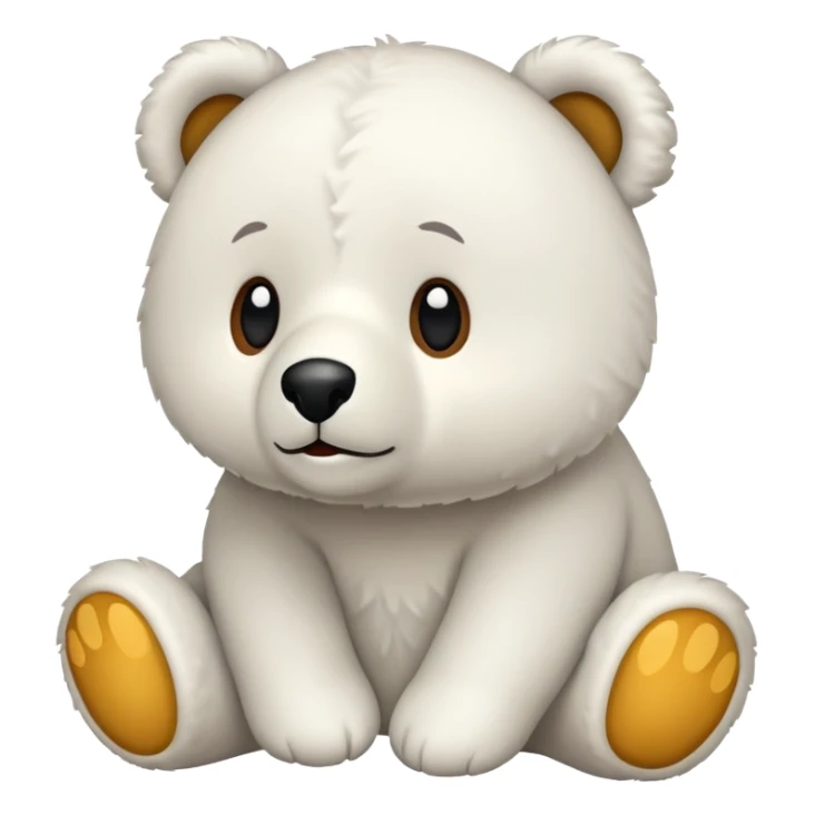 Urso de pelúcia branco fofinho  sticker