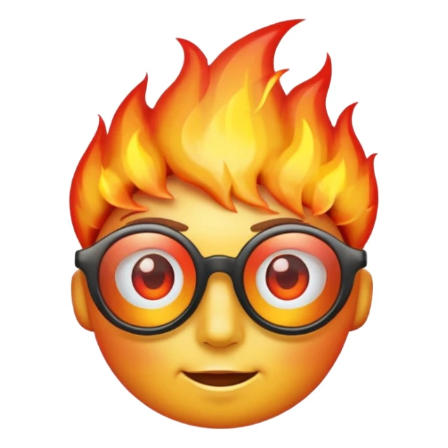 Can you make a side eye emoji with fire glasses  sticker