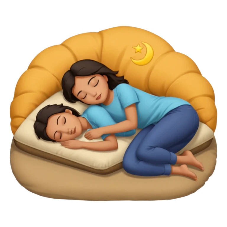 A lazy emoji, a person sleeping on a floor sticker