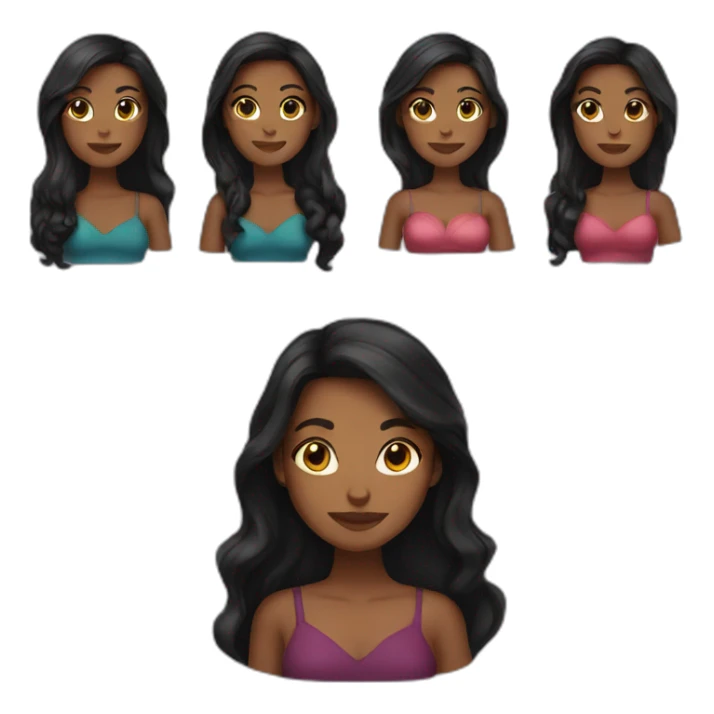 woman brown skin long dark hair with black cat sticker