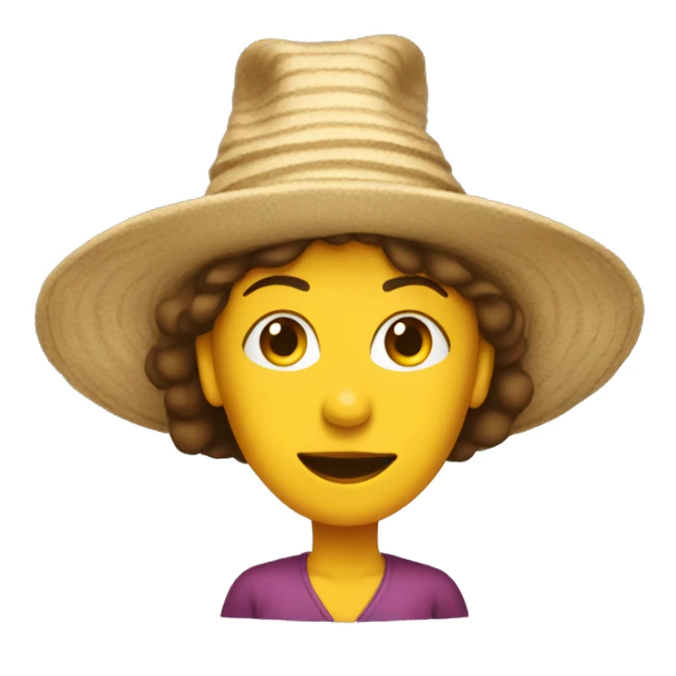 A woman with huge hat sticker