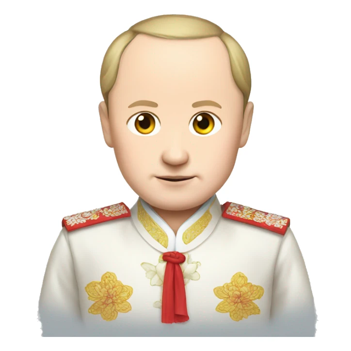 Putin wearing Korean national clothes sticker