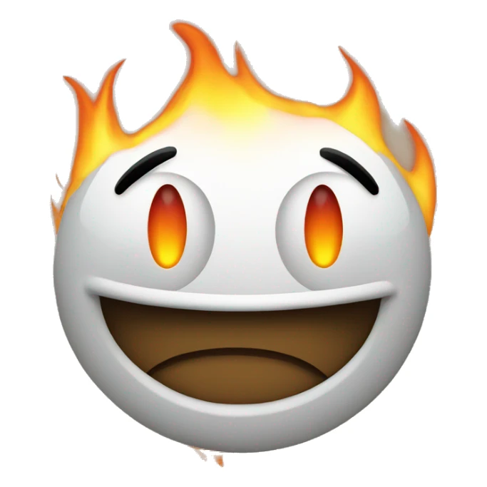 Smiley face with flame eyes sticker