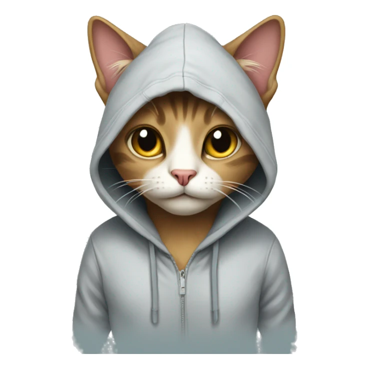 cat wearing a hoodie  sticker