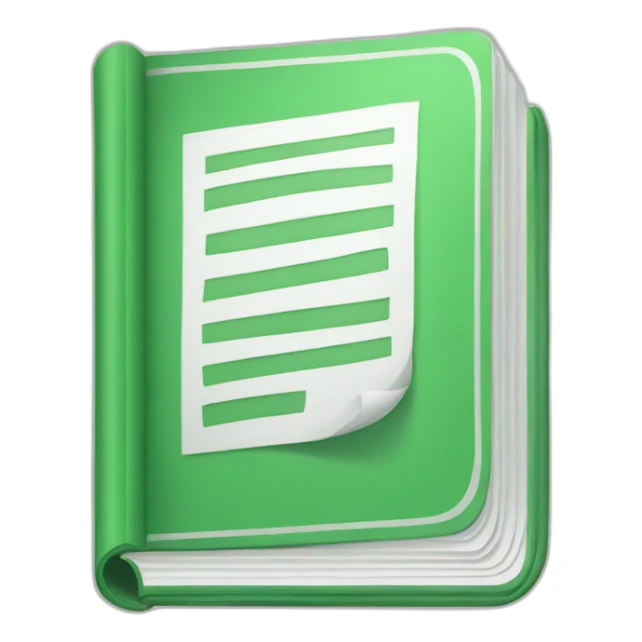 green book with sticker with white outline sticker