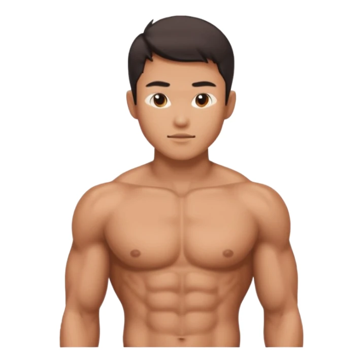 Asian guy hottie abs nowear sticker