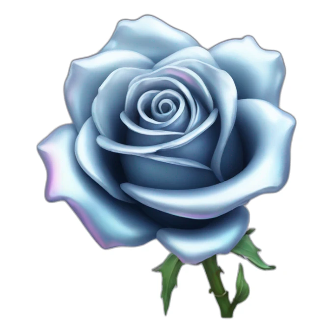 Holographic silver rose sticker