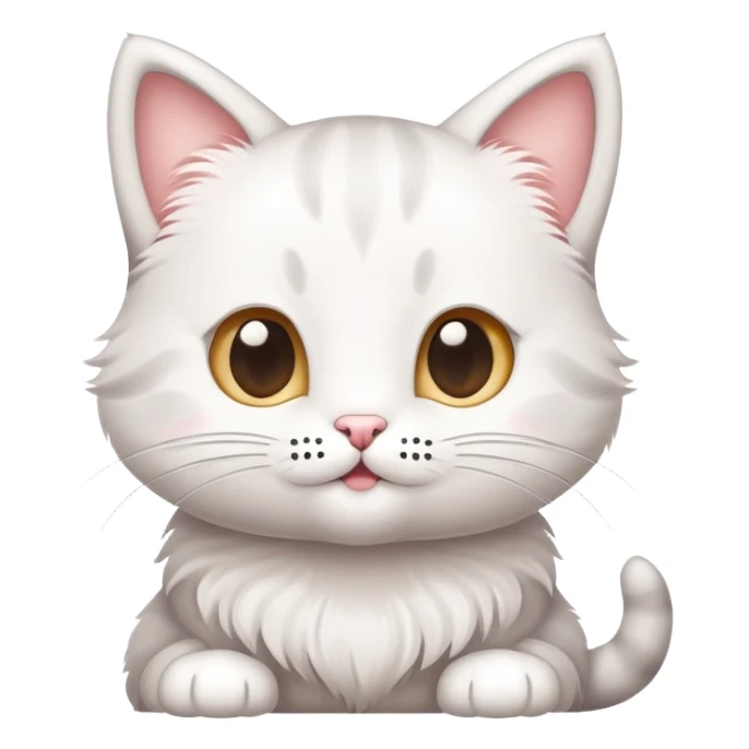 cute little kitty with speech bubbles with words "Hello" "Cześć" "Bonjour" sticker