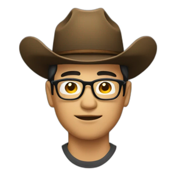 asian-man-wearing-glasses-big-cowboy-hat sticker