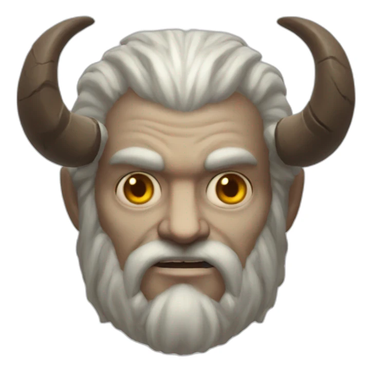 head of Mimir with horns from the God of War sticker