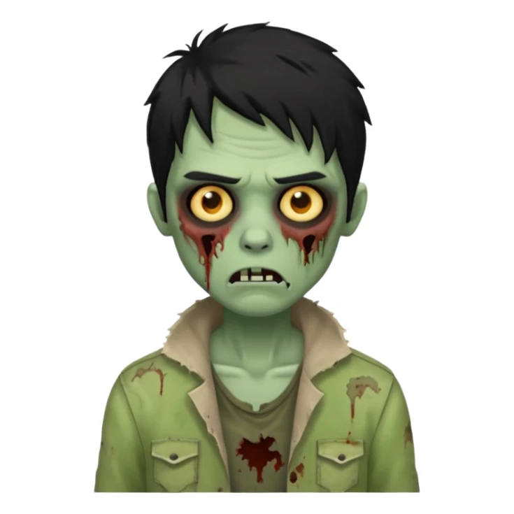 zombie de cabelo preto sticker