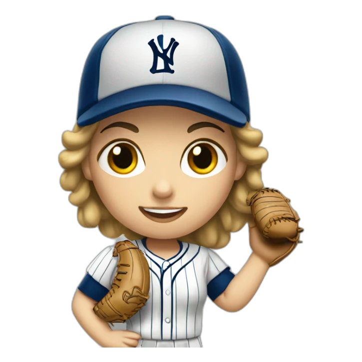 Emoji mujer profesora con un bate de béisbol sticker
