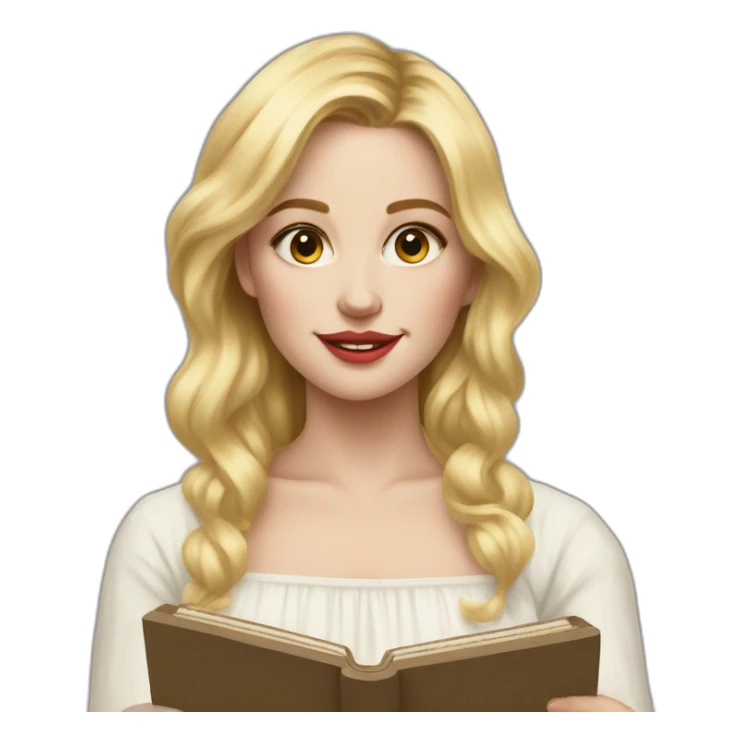 Painting blonde gorl with palette sticker