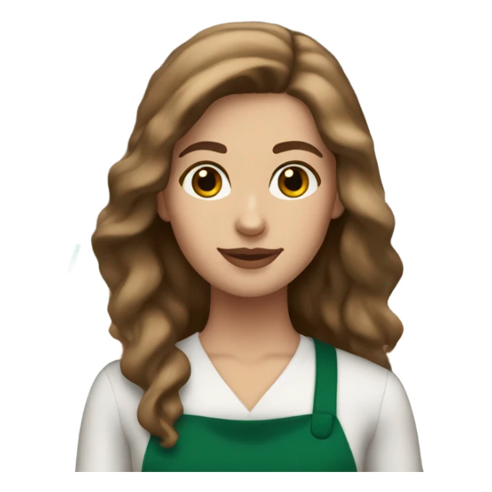 white female starbucks barista with brown hair sticker