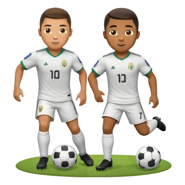 ronaldo and robinho playing football sticker