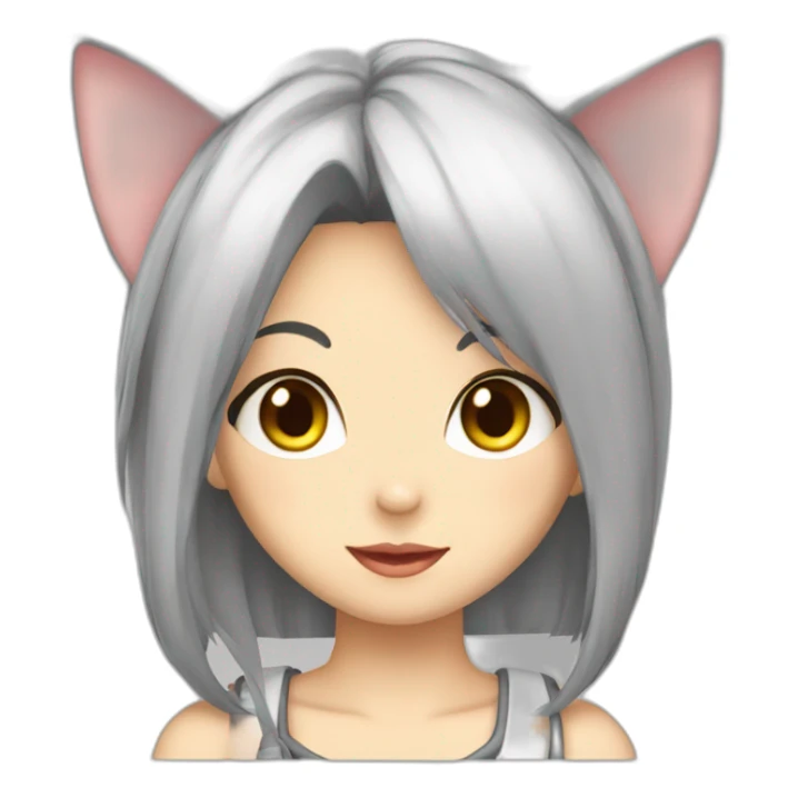 femme anime oreille de chat sticker