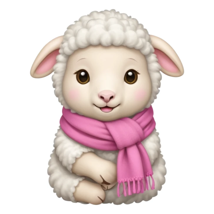 baby sheep with pink scarf sticker