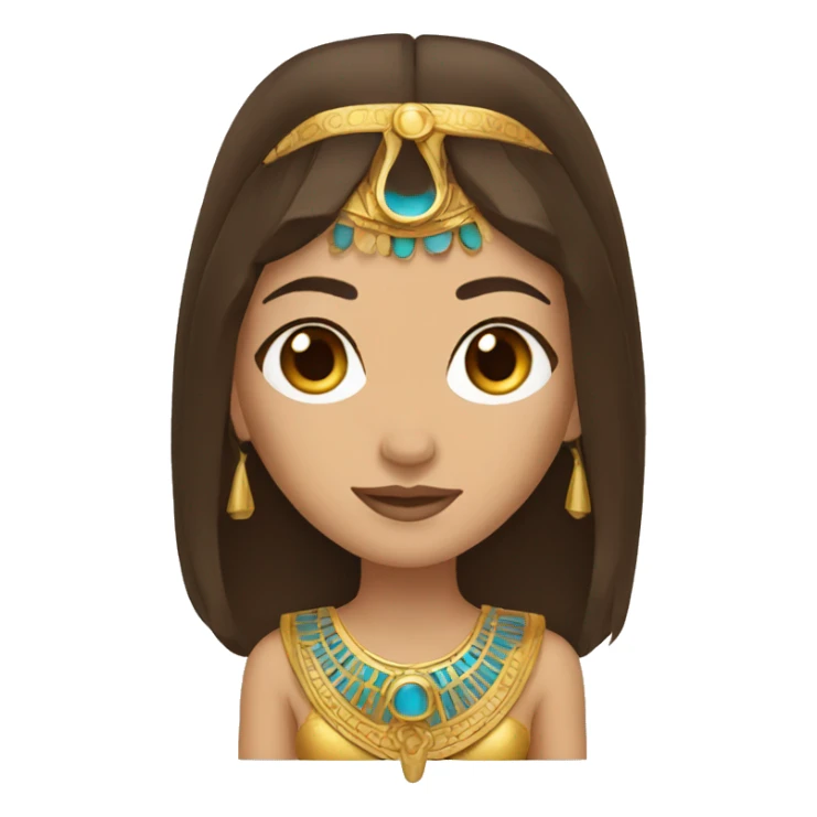 Cleopatra with long brown hair sticker