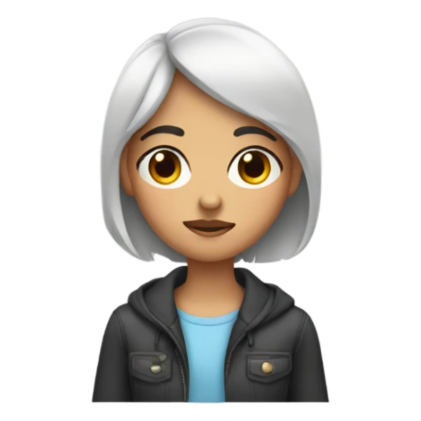 Girl putting one hand on the eye sticker