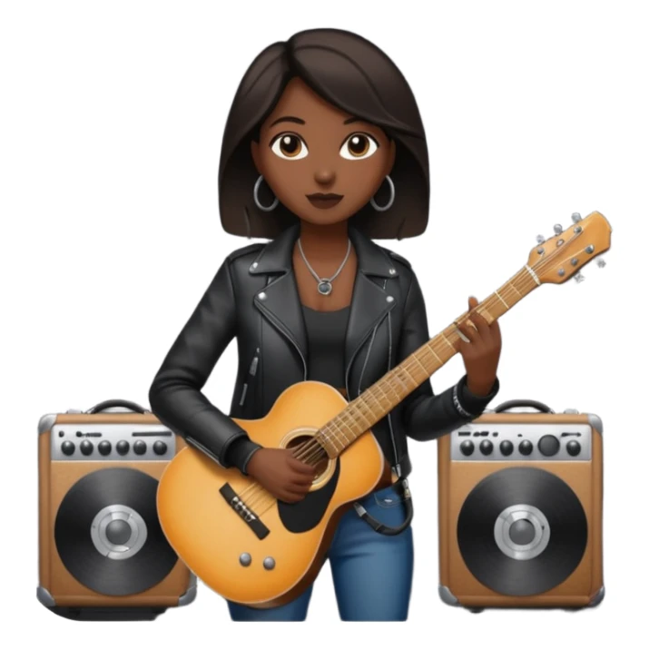 concert black Cable reels connected do a guitar woman sticker