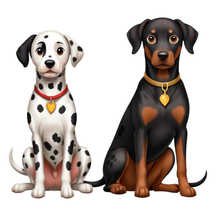2 adults dogs : 1 Dalmatian + 1 dobermann sticker