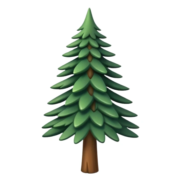 Memoji d'un petit sapin vert sylvestre.  sticker