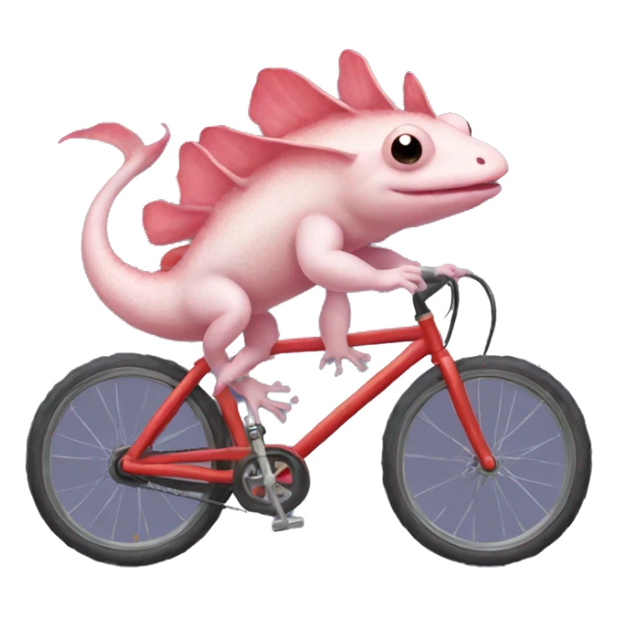 Axolotl riding a bike sticker