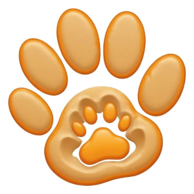 a very light pale pastel yellowy orange pawprint sticker