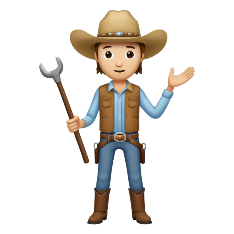 Beef stick with arms and legs with cowboy hat on  sticker