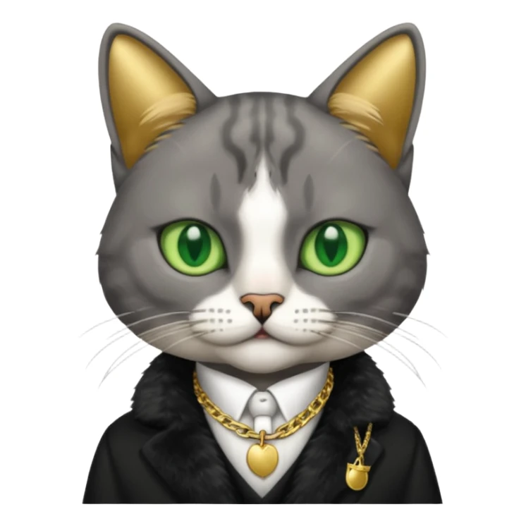 cat corleone mafia, gold sticker