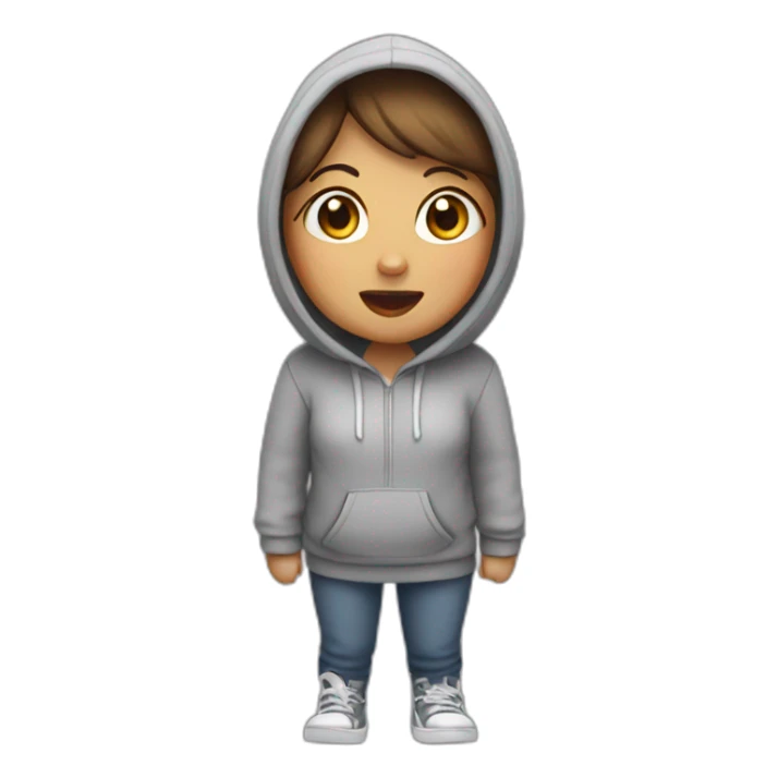Cute woman with a hoodie bending and barking sticker