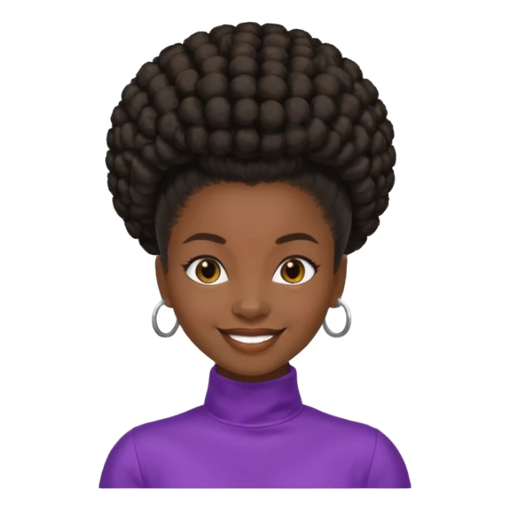 black girl with slick back afro puff sticker