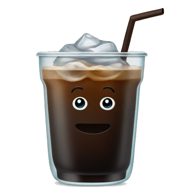 Iced black coffee in glass cup  sticker
