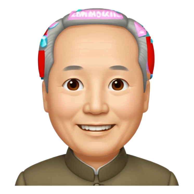 Mao zedong with receding hairline smiling sticker